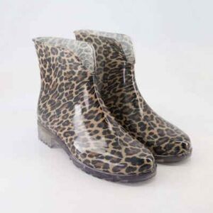 Boutique Leopard Print Women's waterproof rain Ankle Boots size 7